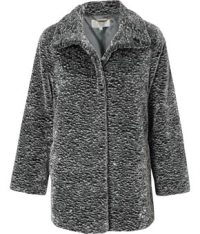 Petite Faux Astrakhan Fur Coat